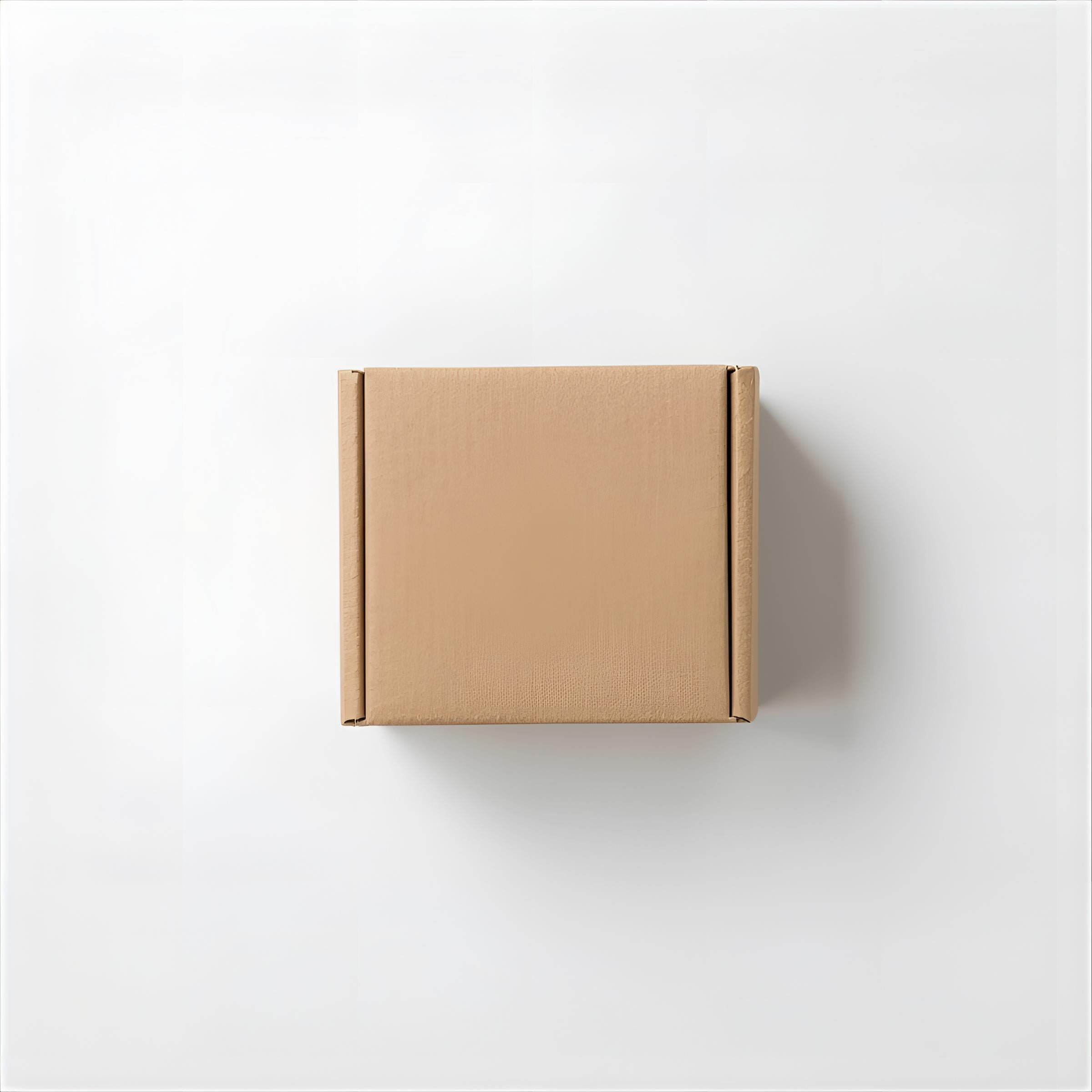 Brown cardboard box on a white background